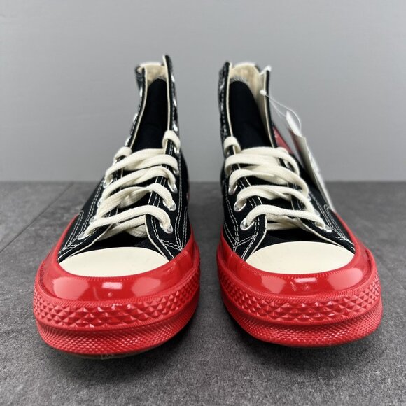 Converse Chuck Taylor All Star 70 Hi Comme Des Garcons Size 8 Mens Black Red - Picture 7 of 10